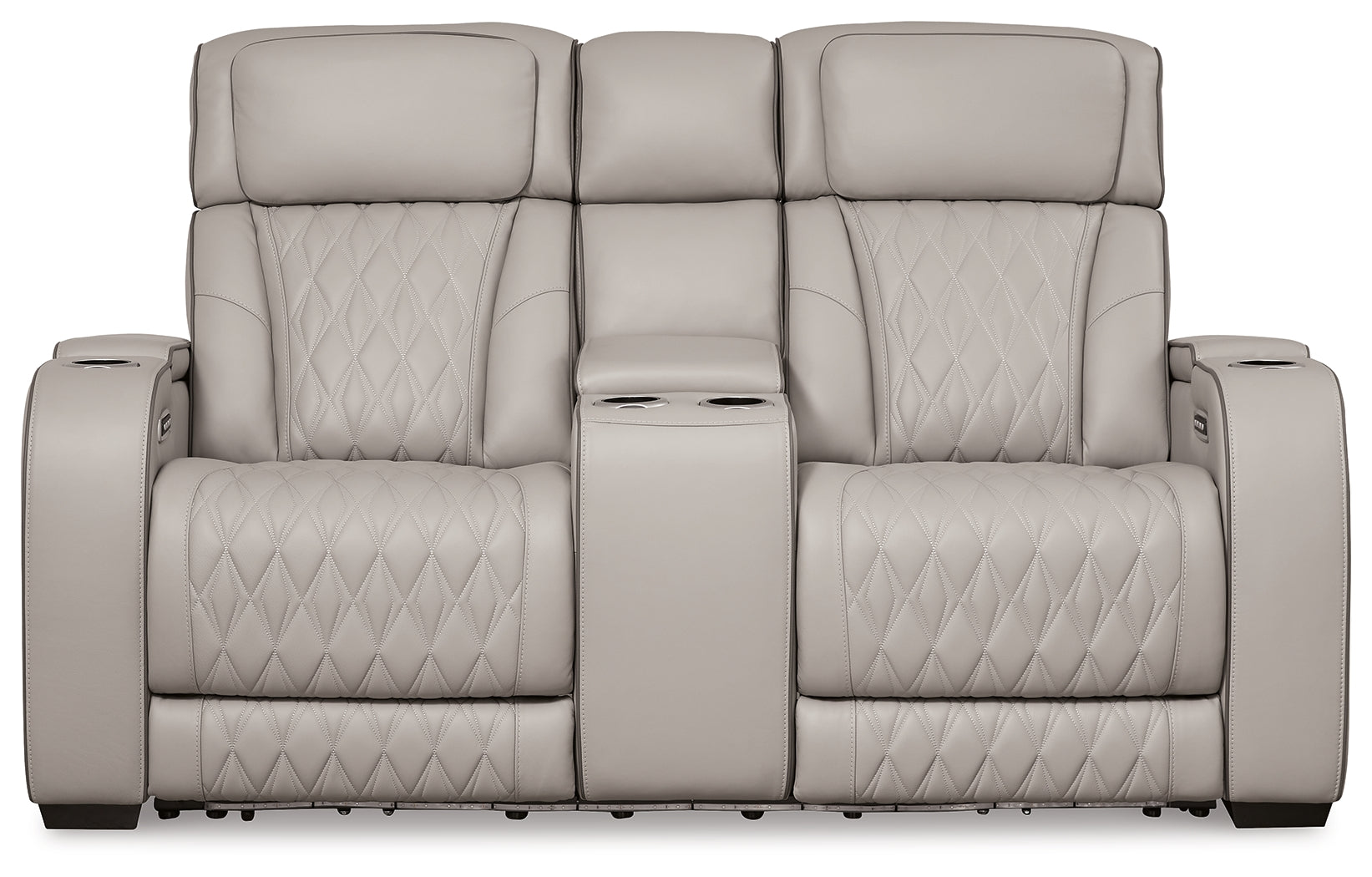 Boyington Gray Power Reclining Loveseat with Console - U2710518 - Luna Furniture - Dallas Store
