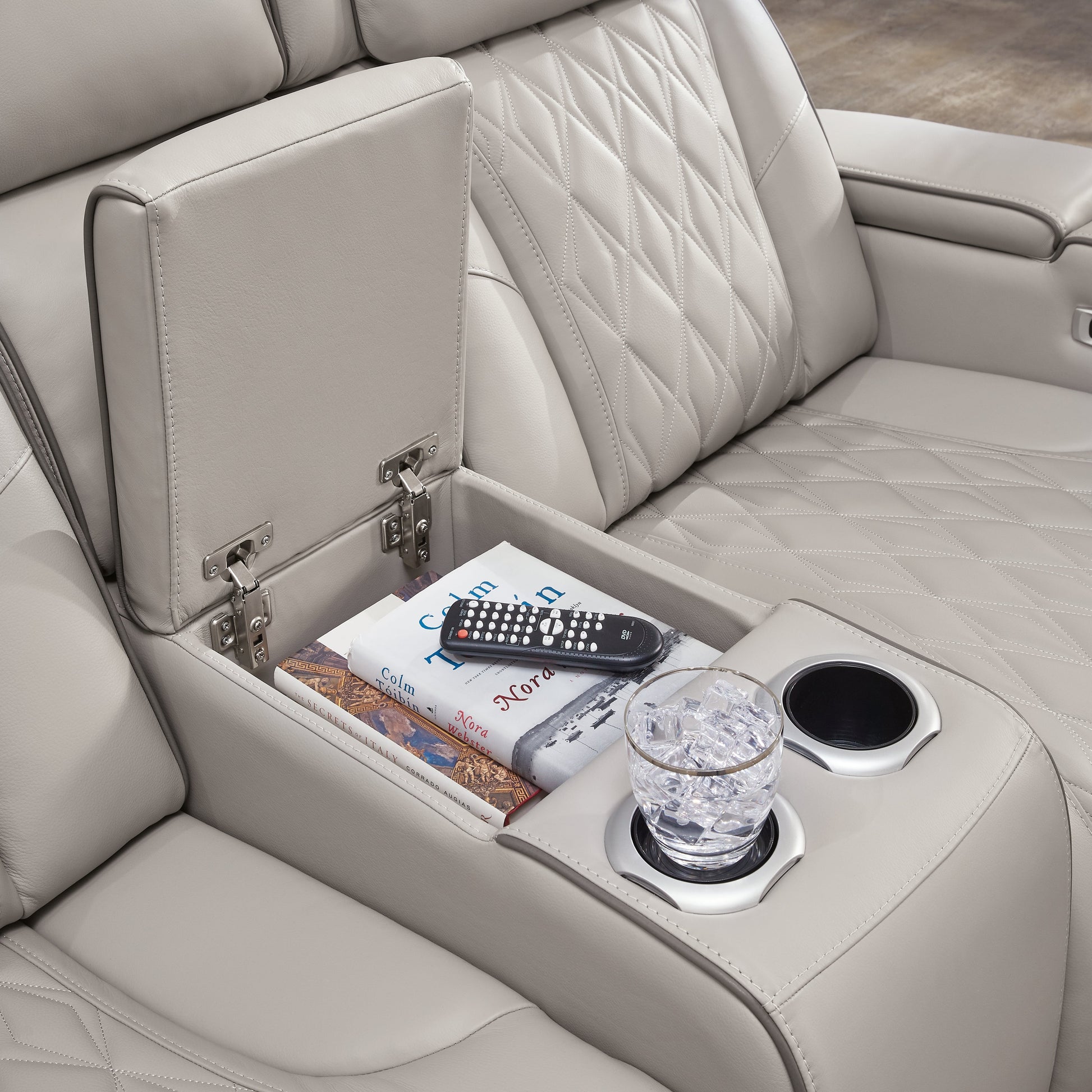 Boyington Gray Power Reclining Loveseat with Console - U2710518 - Luna Furniture - Dallas Store