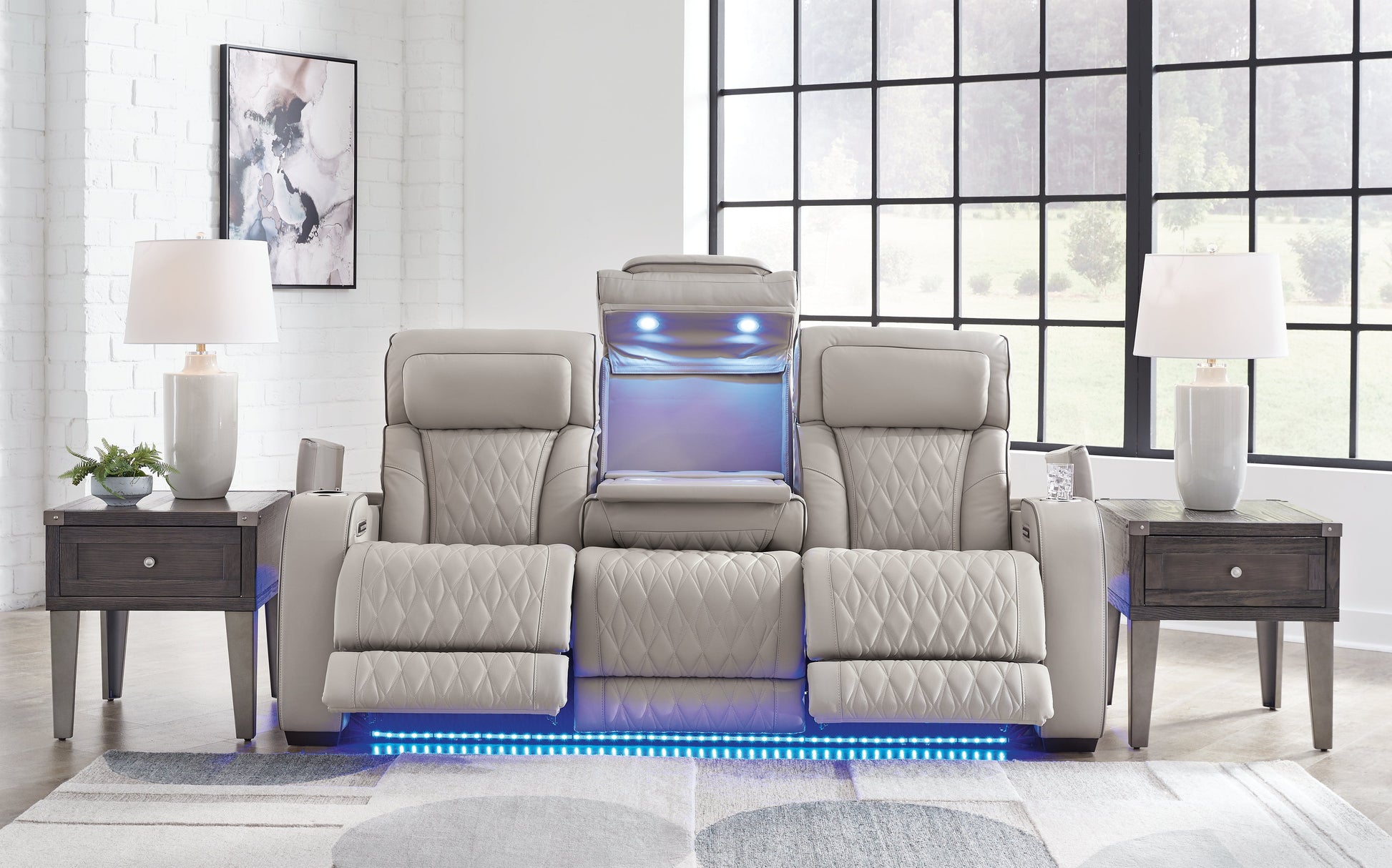 Boyington Gray Power Reclining Sofa - U2710515 - Luna Furniture - Dallas Store