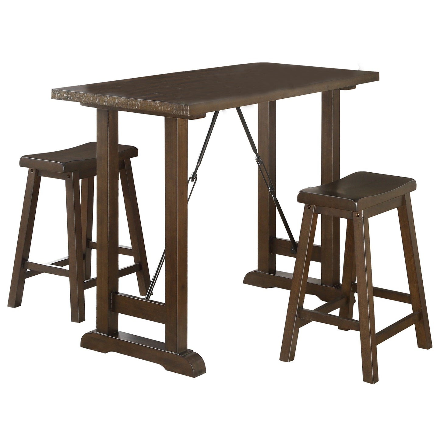 Bracknell Brown Cherry 3-Piece Counter Height Set - 5686-32 - Luna Furniture - Dallas Store