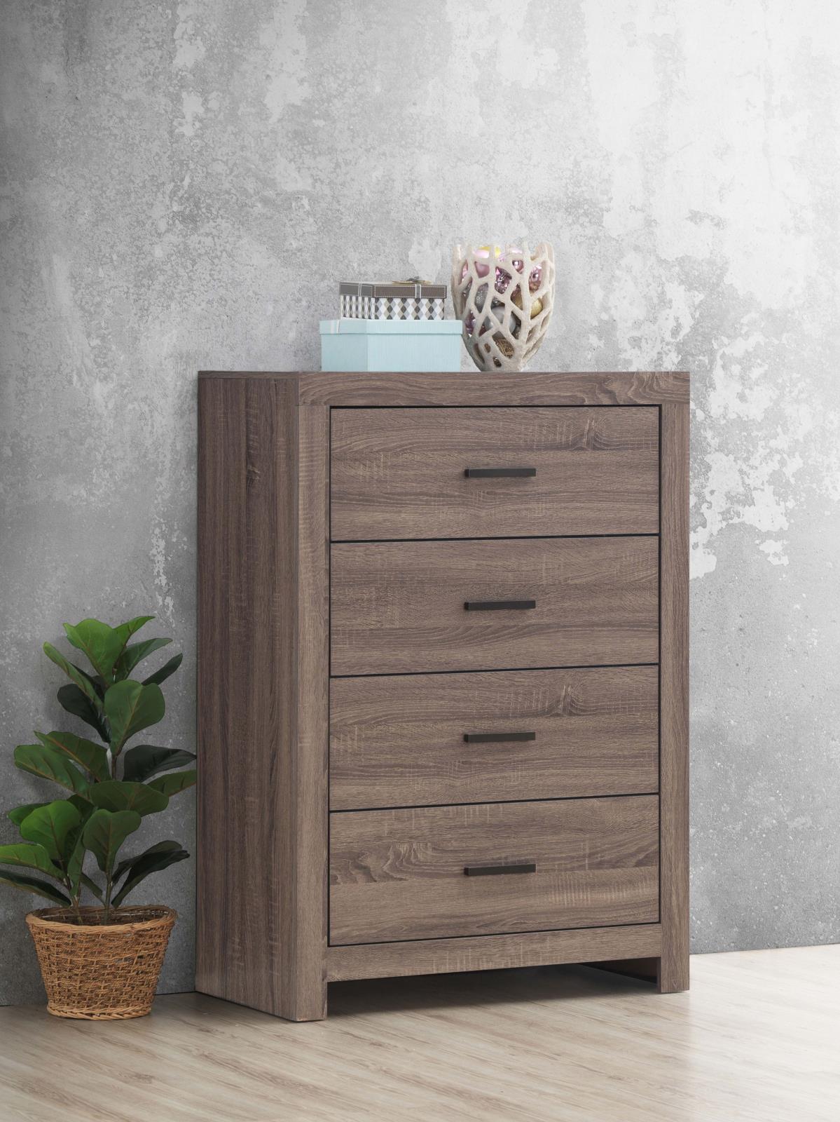 Brantford Barrel Oak 4-Drawer Chest - 207045 - Luna Furniture - Dallas Store