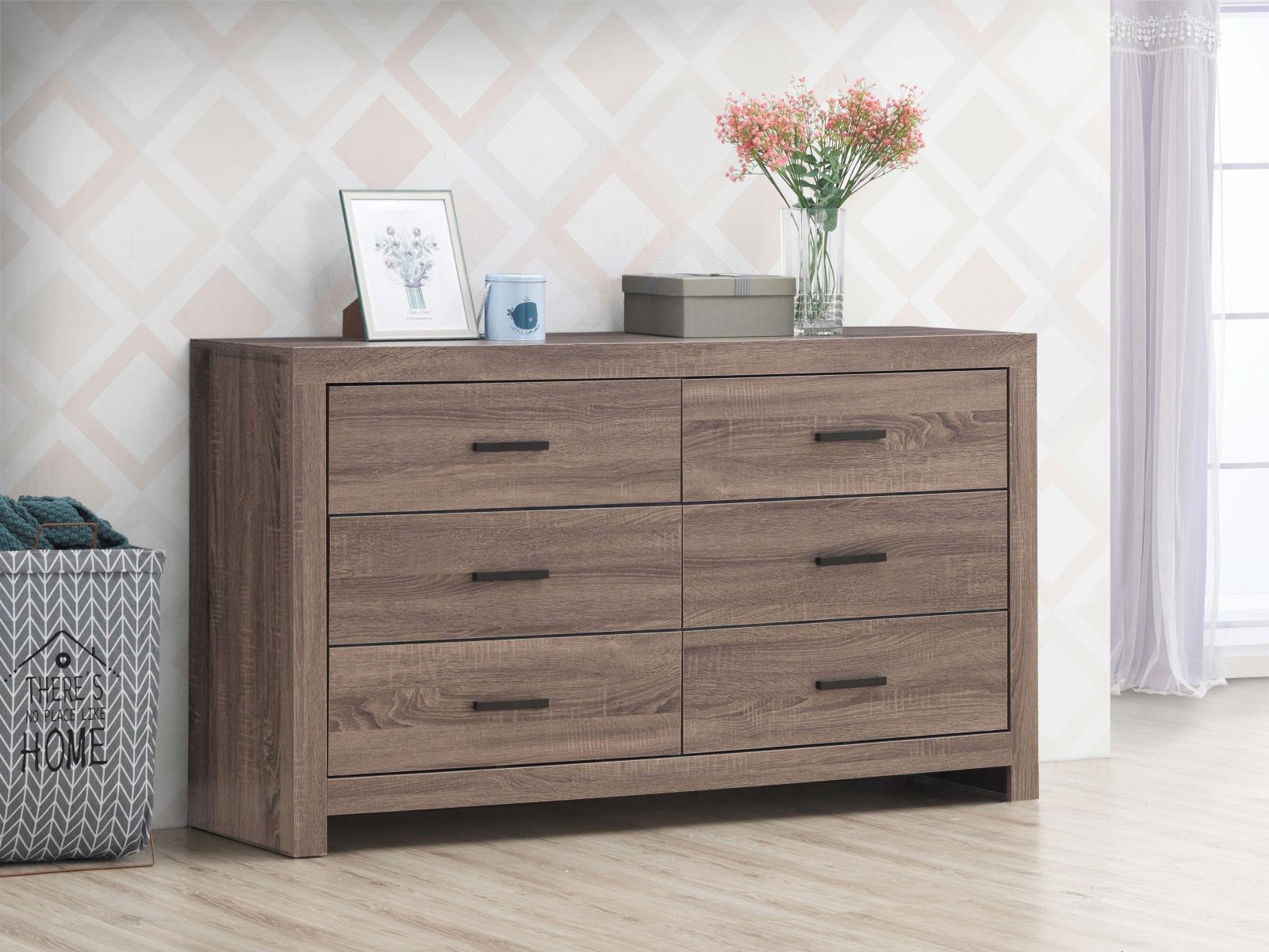 Brantford Barrel Oak 6-Drawer Dresser - 207043 - Luna Furniture - Dallas Store
