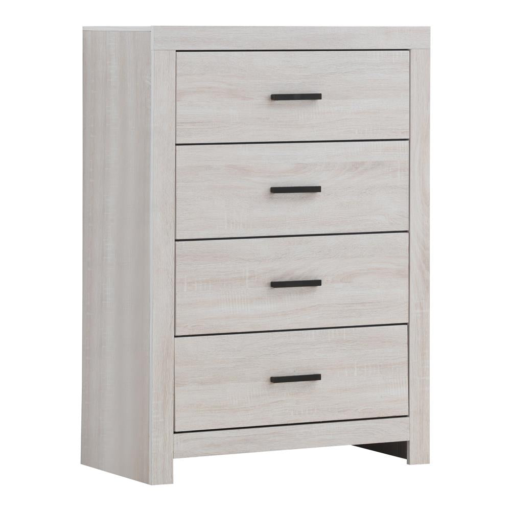 Brantford Coastal White 4-Drawer Chest - 207055 - Luna Furniture - Dallas Store