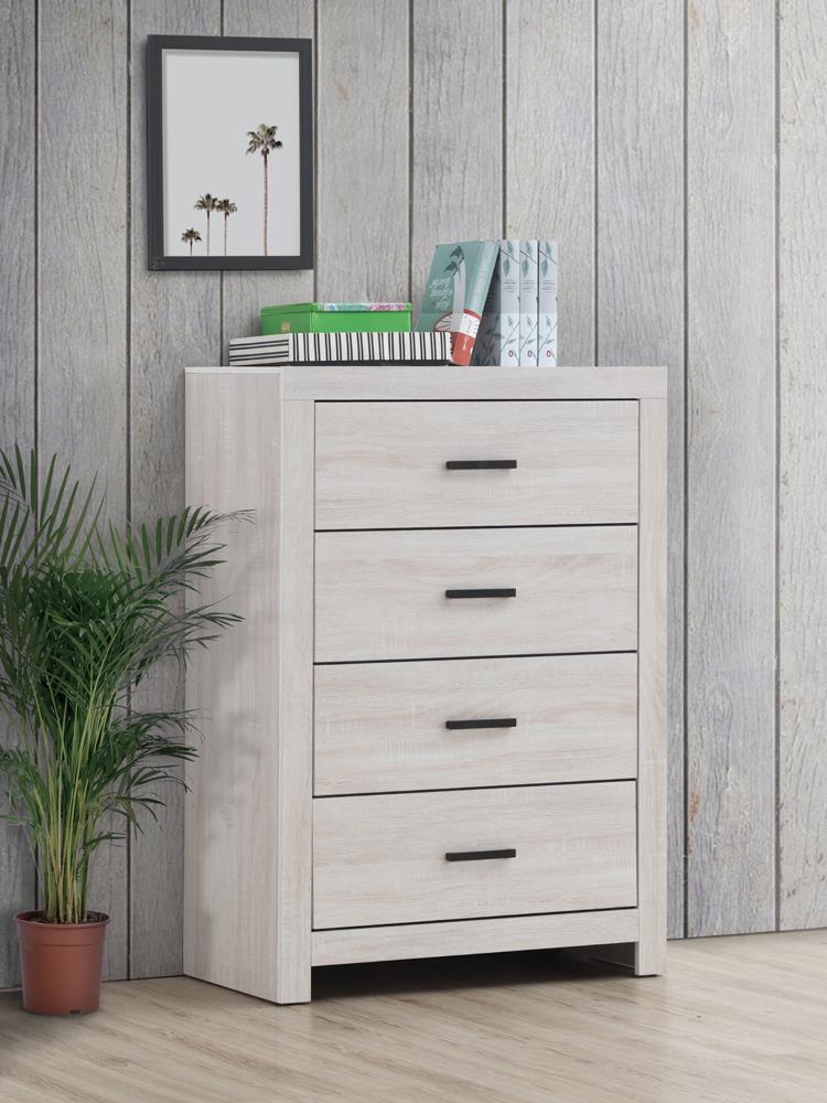 Brantford Coastal White 4-Drawer Chest - 207055 - Luna Furniture - Dallas Store