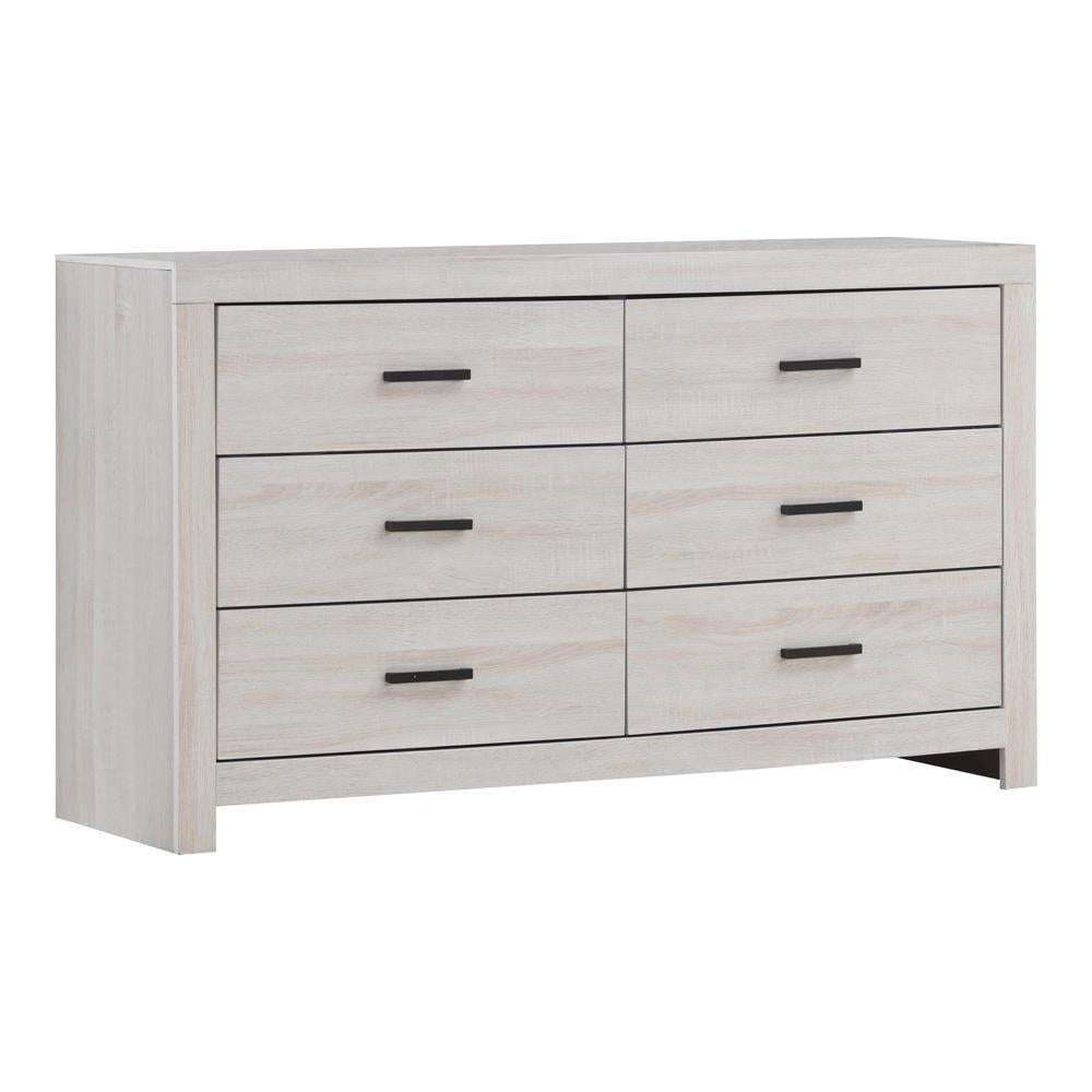 Brantford Coastal White 6-Drawer Dresser - 207053 - Luna Furniture - Dallas Store
