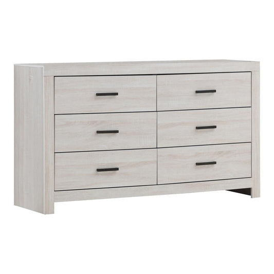 Brantford Coastal White 6-Drawer Dresser - 207053 - Luna Furniture - Dallas Store