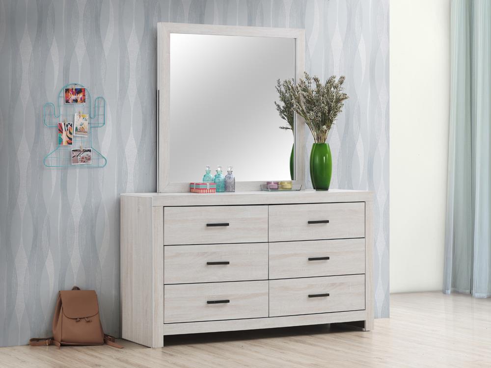 Brantford Coastal White 6-Drawer Dresser - 207053 - Luna Furniture - Dallas Store