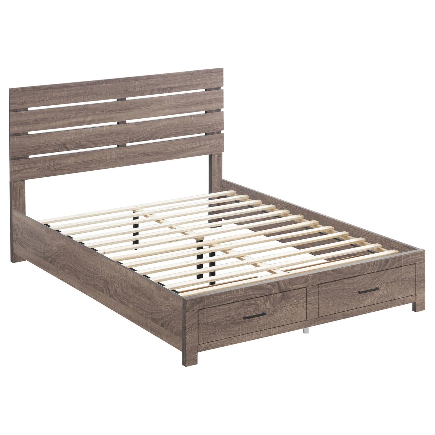 Brantford Eastern King Storage Bed Barrel Oak - 207040KE - Luna Furniture - Dallas Store