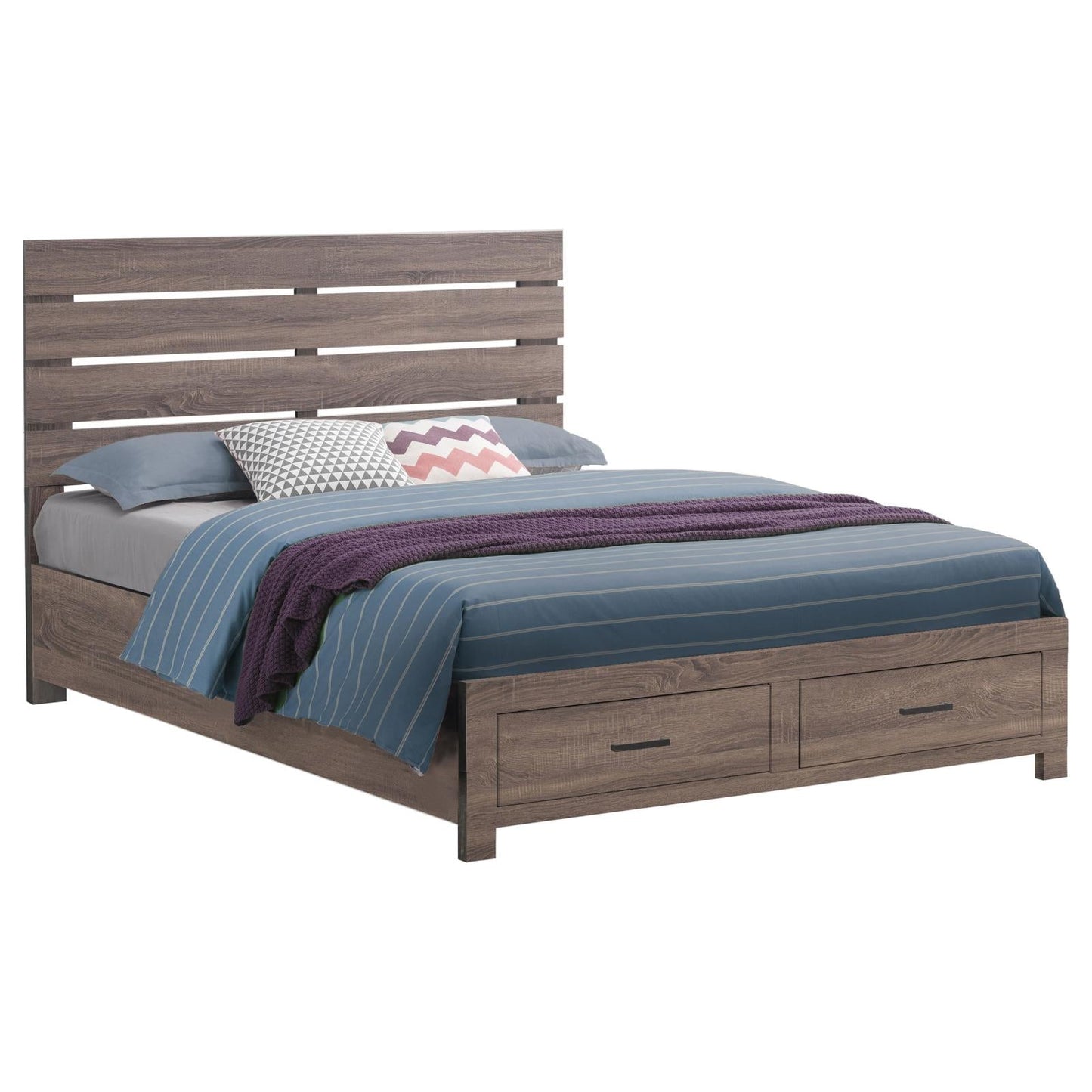 Brantford Eastern King Storage Bed Barrel Oak - 207040KE - Luna Furniture - Dallas Store