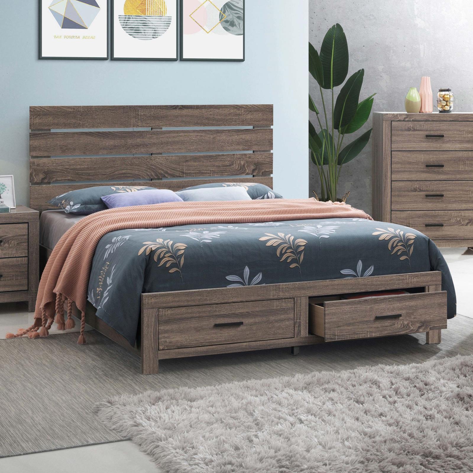 Brantford Queen Storage Bed Barrel Oak - 207040Q - Luna Furniture - Dallas Store