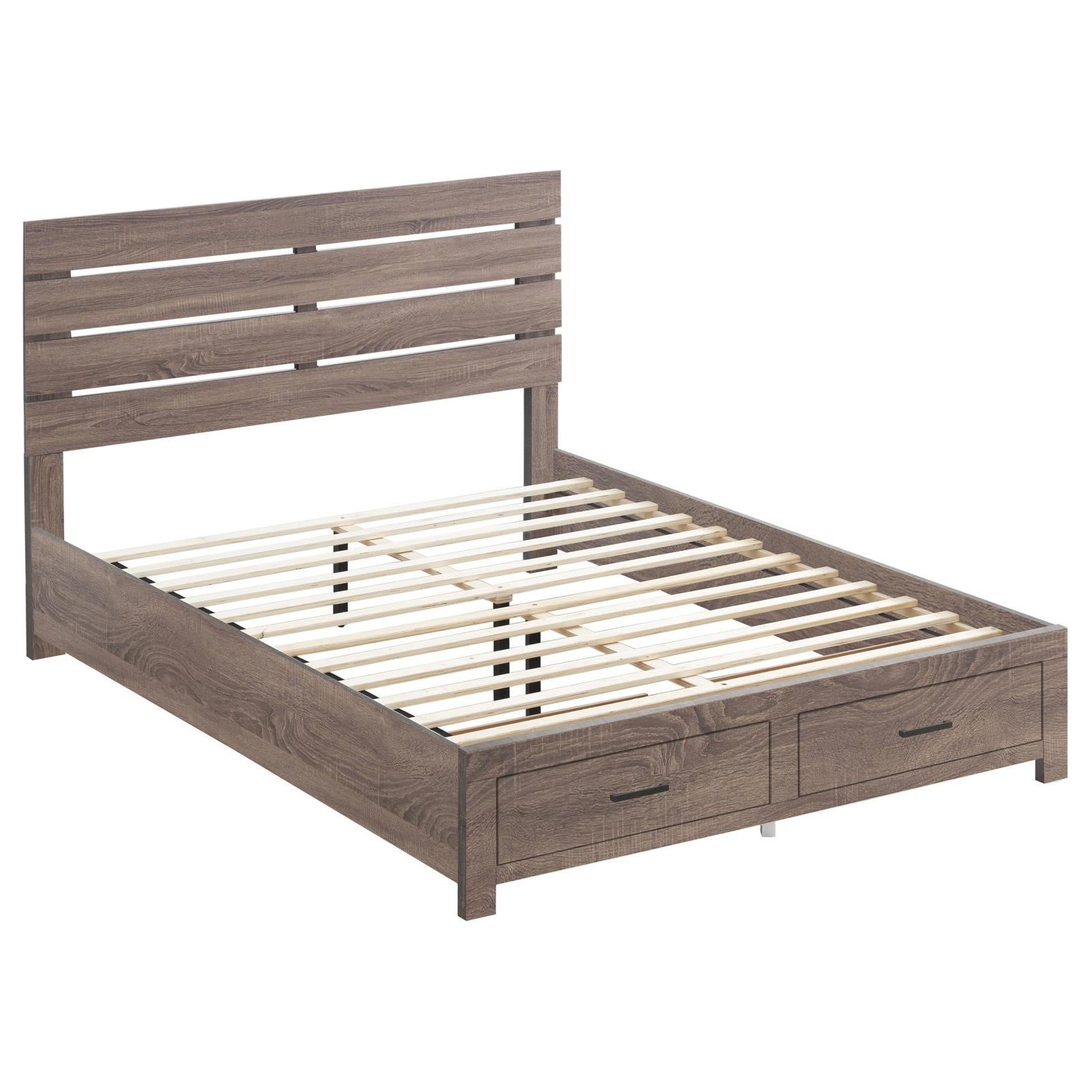 Brantford Queen Storage Bed Barrel Oak - 207040Q - Luna Furniture - Dallas Store