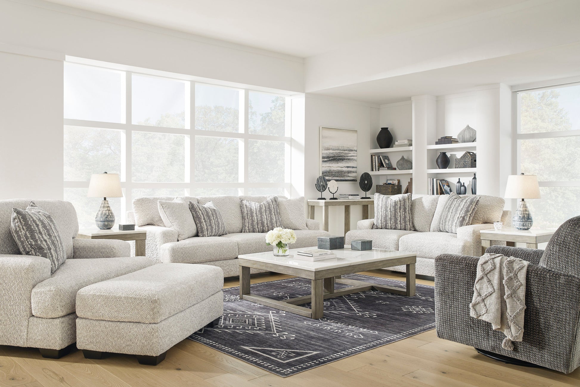Brebryan Flannel Living Room Set - SET | 3440138 | 3440135 - Luna Furniture - Dallas Store