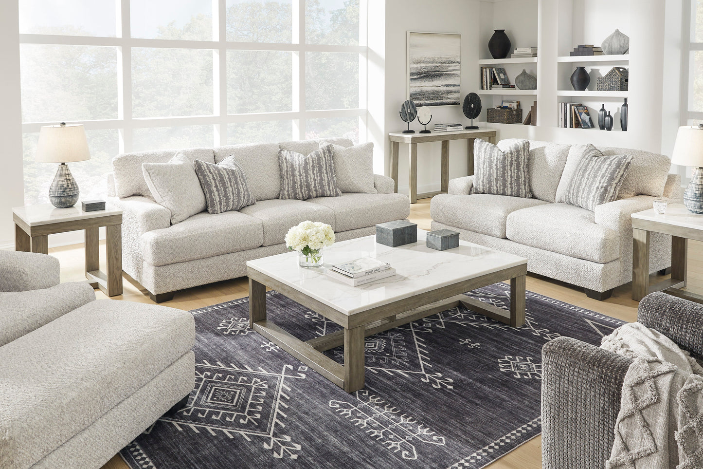 Brebryan Flannel Living Room Set - SET | 3440138 | 3440135 - Luna Furniture - Dallas Store