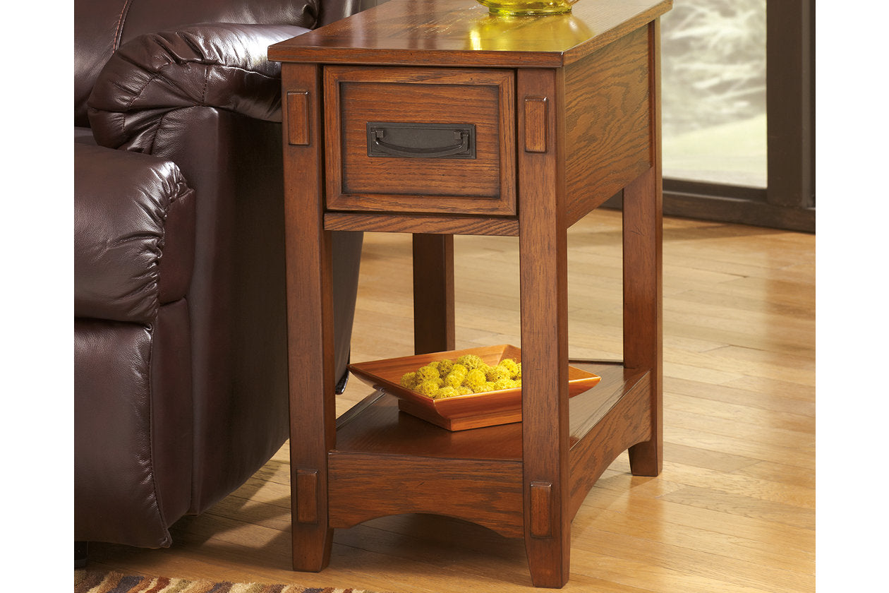 Breegin Brown Chairside End Table - T007-319 - Luna Furniture - Dallas Store
