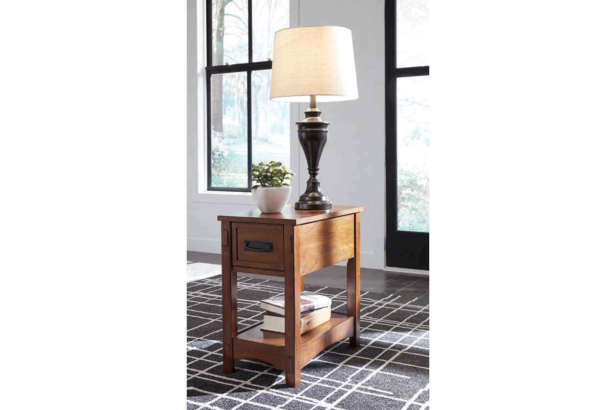 Breegin Brown Chairside End Table - T007-319 - Luna Furniture - Dallas Store