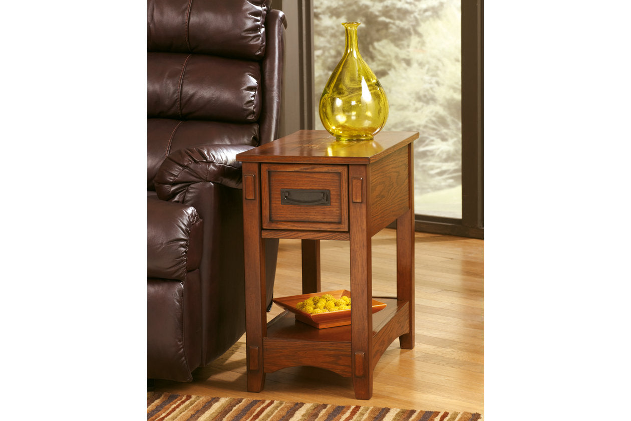 Breegin Brown Chairside End Table - T007-319 - Luna Furniture - Dallas Store
