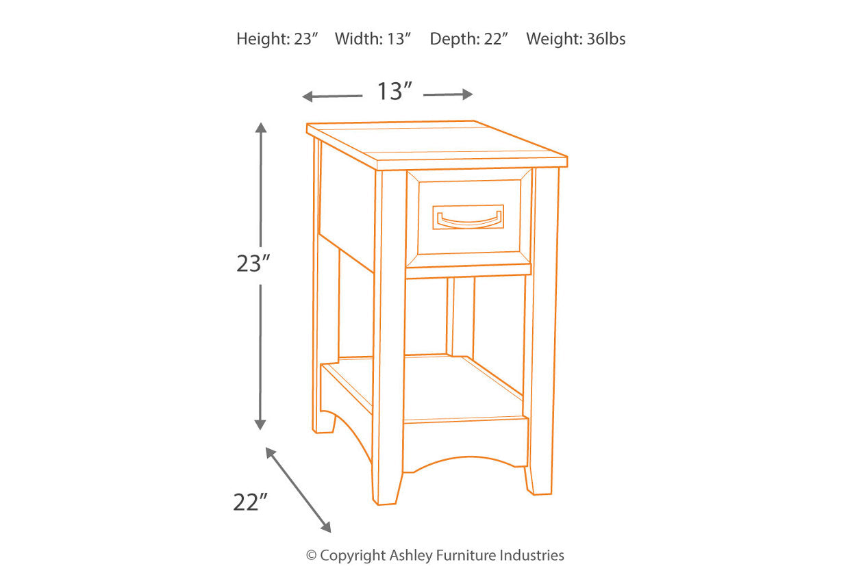 Breegin Brown Chairside End Table - T007-319 - Luna Furniture - Dallas Store