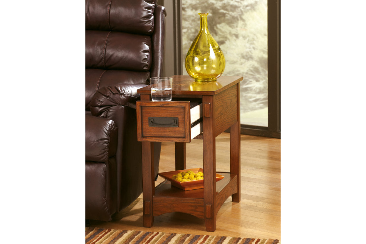Breegin Brown Chairside End Table - T007-319 - Luna Furniture - Dallas Store