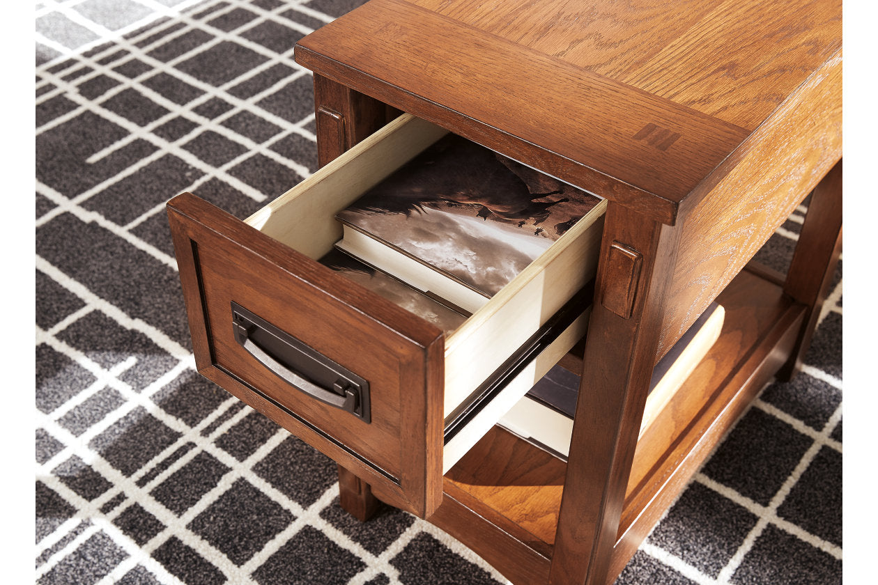Breegin Brown Chairside End Table - T007-319 - Luna Furniture - Dallas Store
