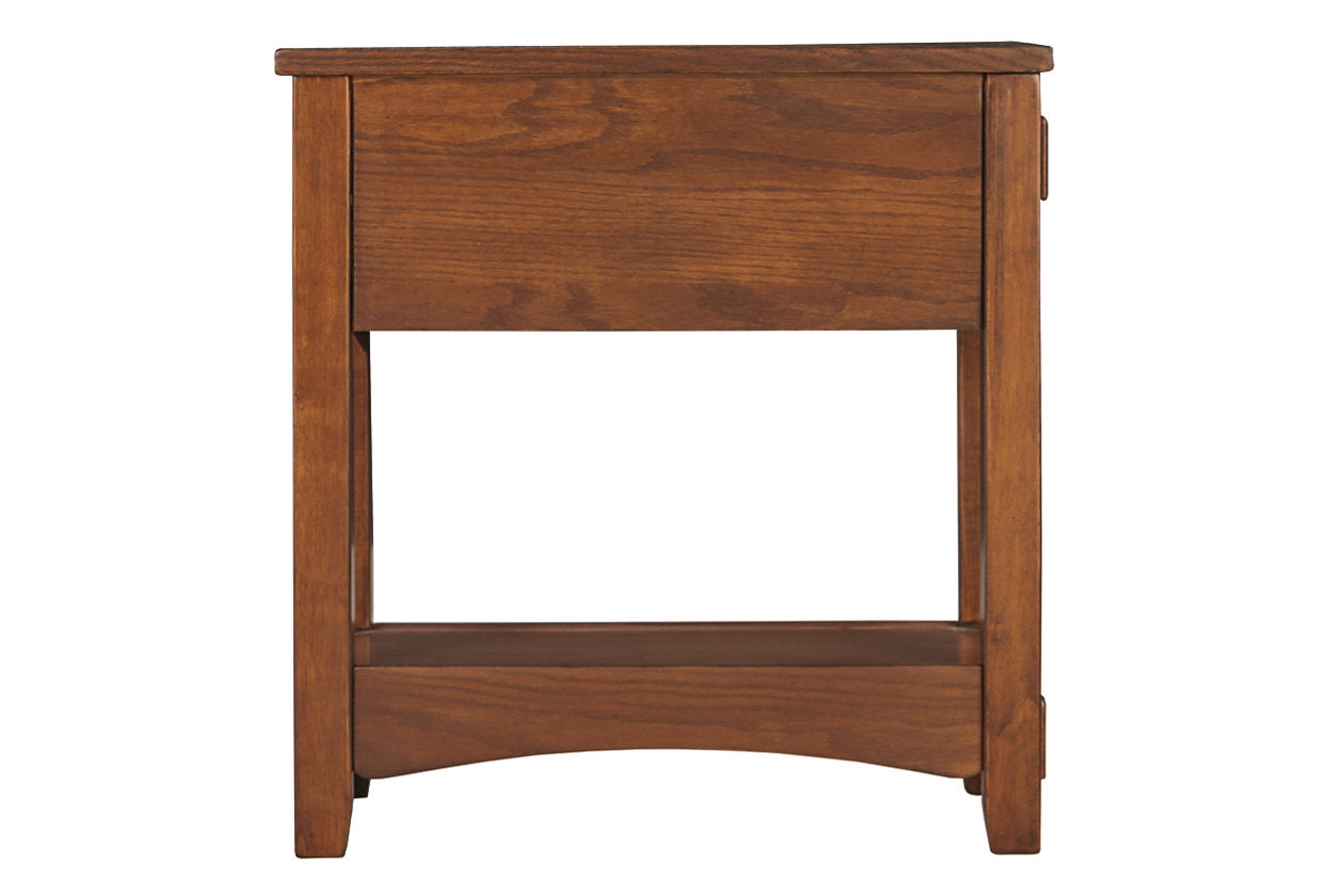 Breegin Brown Chairside End Table - T007-319 - Luna Furniture - Dallas Store