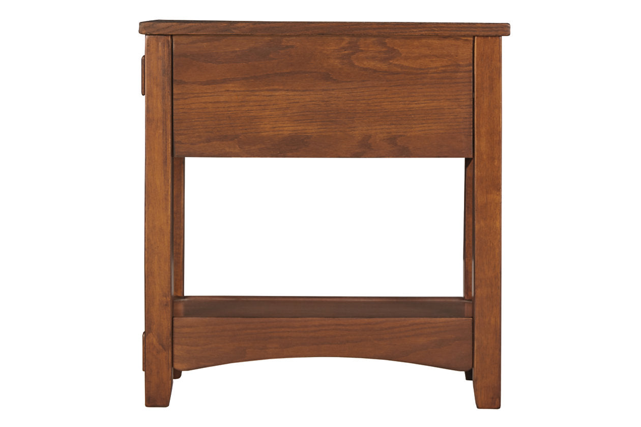 Breegin Brown Chairside End Table - T007-319 - Luna Furniture - Dallas Store