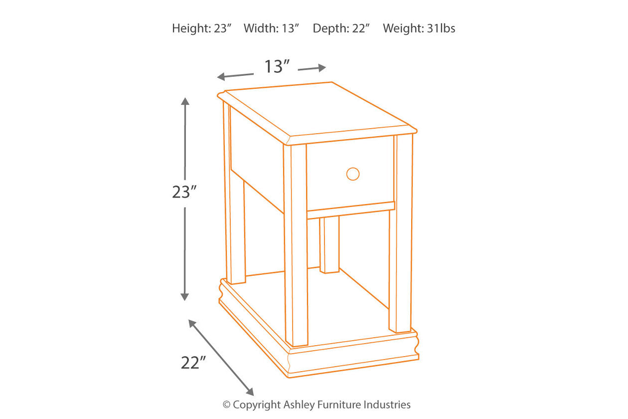Breegin Brown Chairside End Table - T007-527 - Luna Furniture - Dallas Store