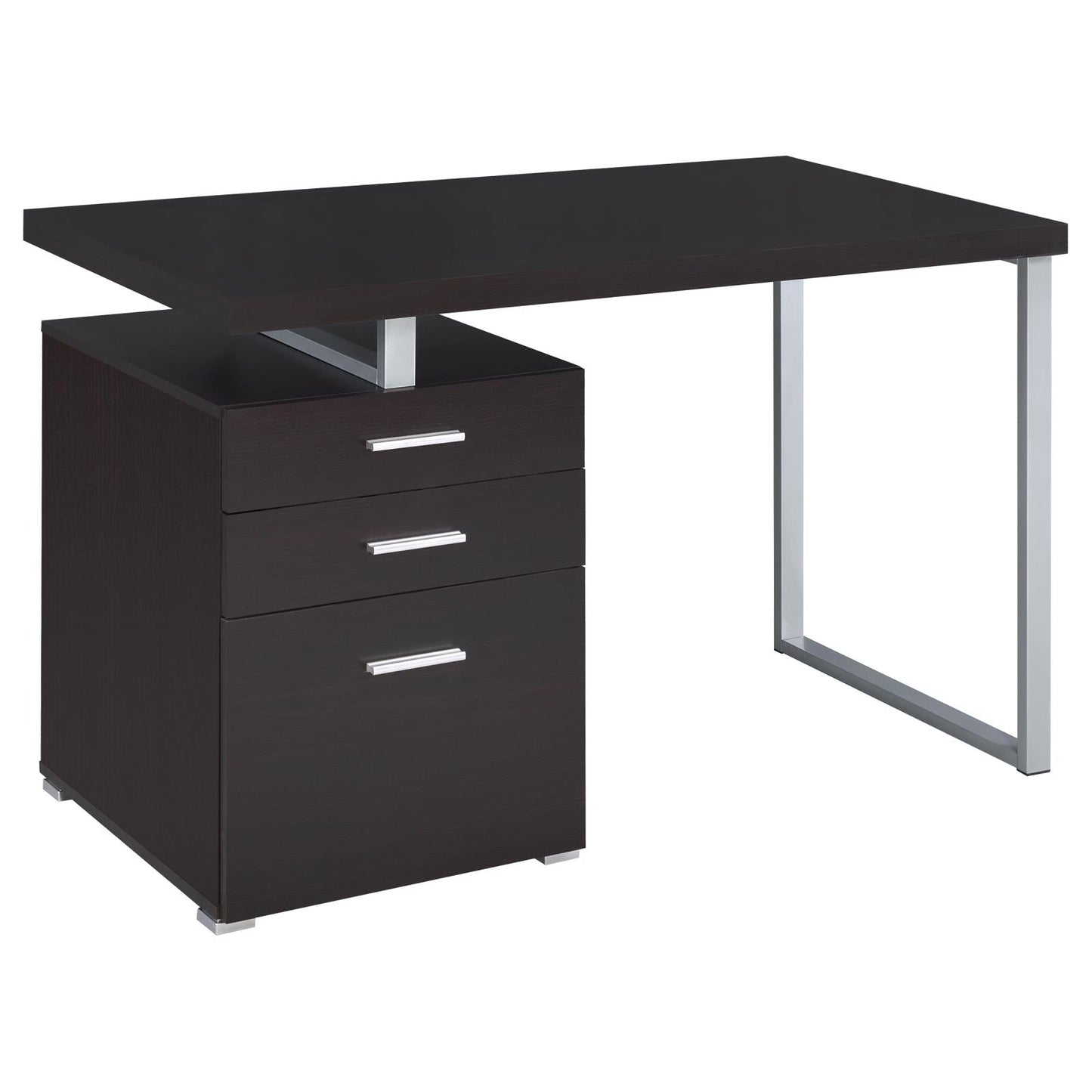 Brennan Cappuccino 3-Drawer Office Desk - 800519 - Luna Furniture - Dallas Store