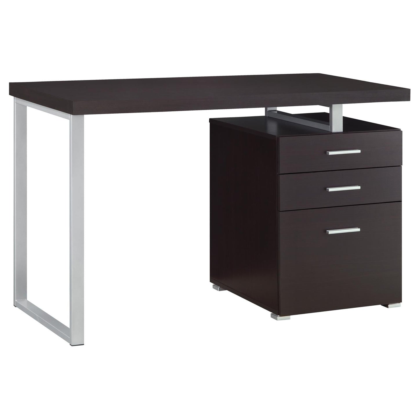 Brennan Cappuccino 3-Drawer Office Desk - 800519 - Luna Furniture - Dallas Store