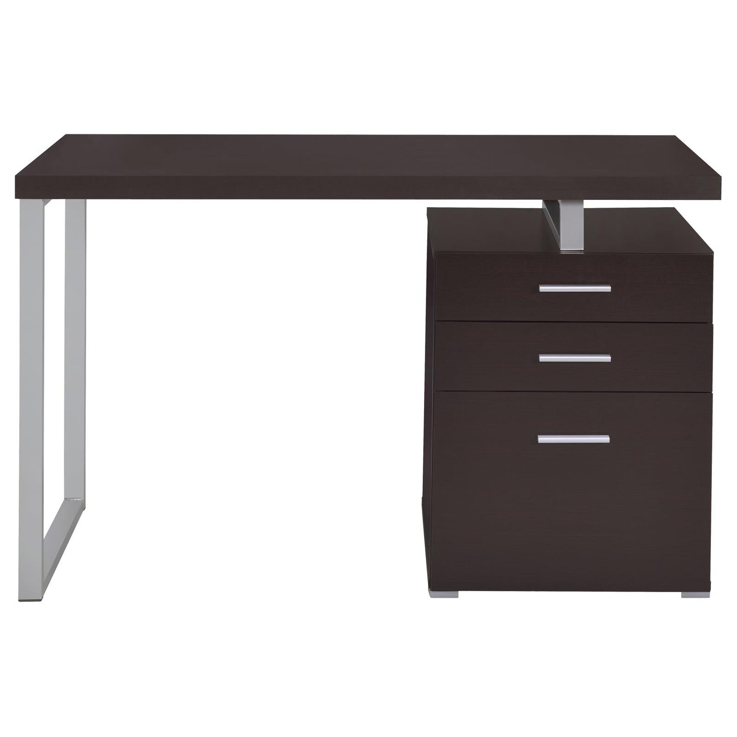 Brennan Cappuccino 3-Drawer Office Desk - 800519 - Luna Furniture - Dallas Store