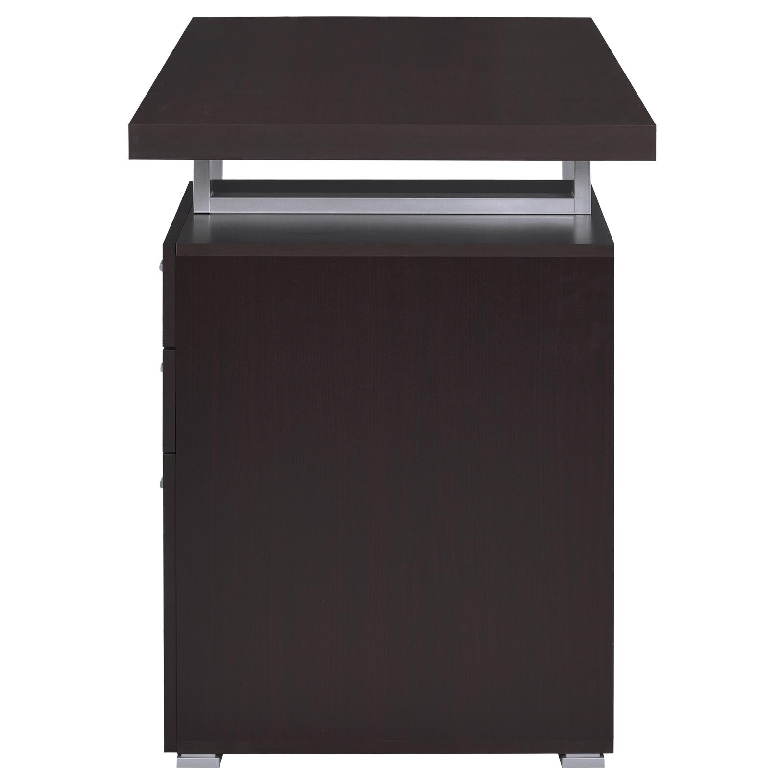 Brennan Cappuccino 3-Drawer Office Desk - 800519 - Luna Furniture - Dallas Store