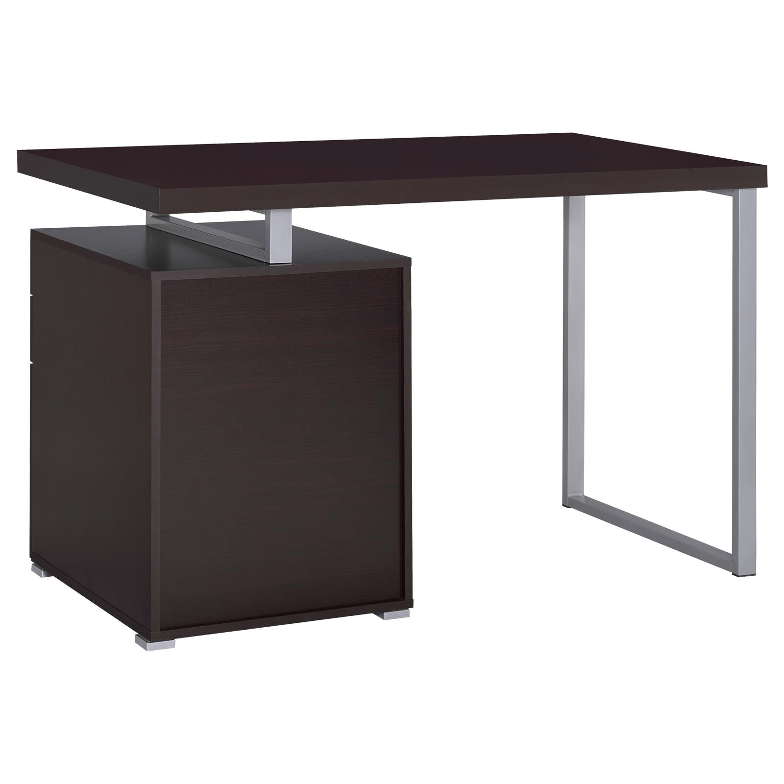 Brennan Cappuccino 3-Drawer Office Desk - 800519 - Luna Furniture - Dallas Store