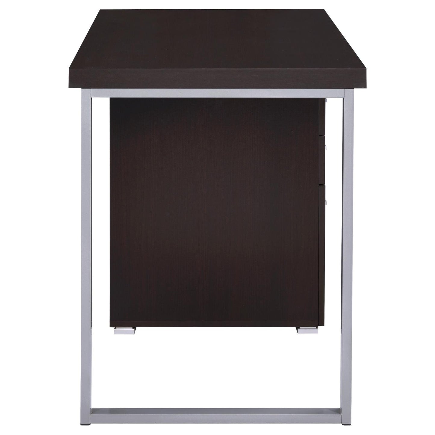 Brennan Cappuccino 3-Drawer Office Desk - 800519 - Luna Furniture - Dallas Store