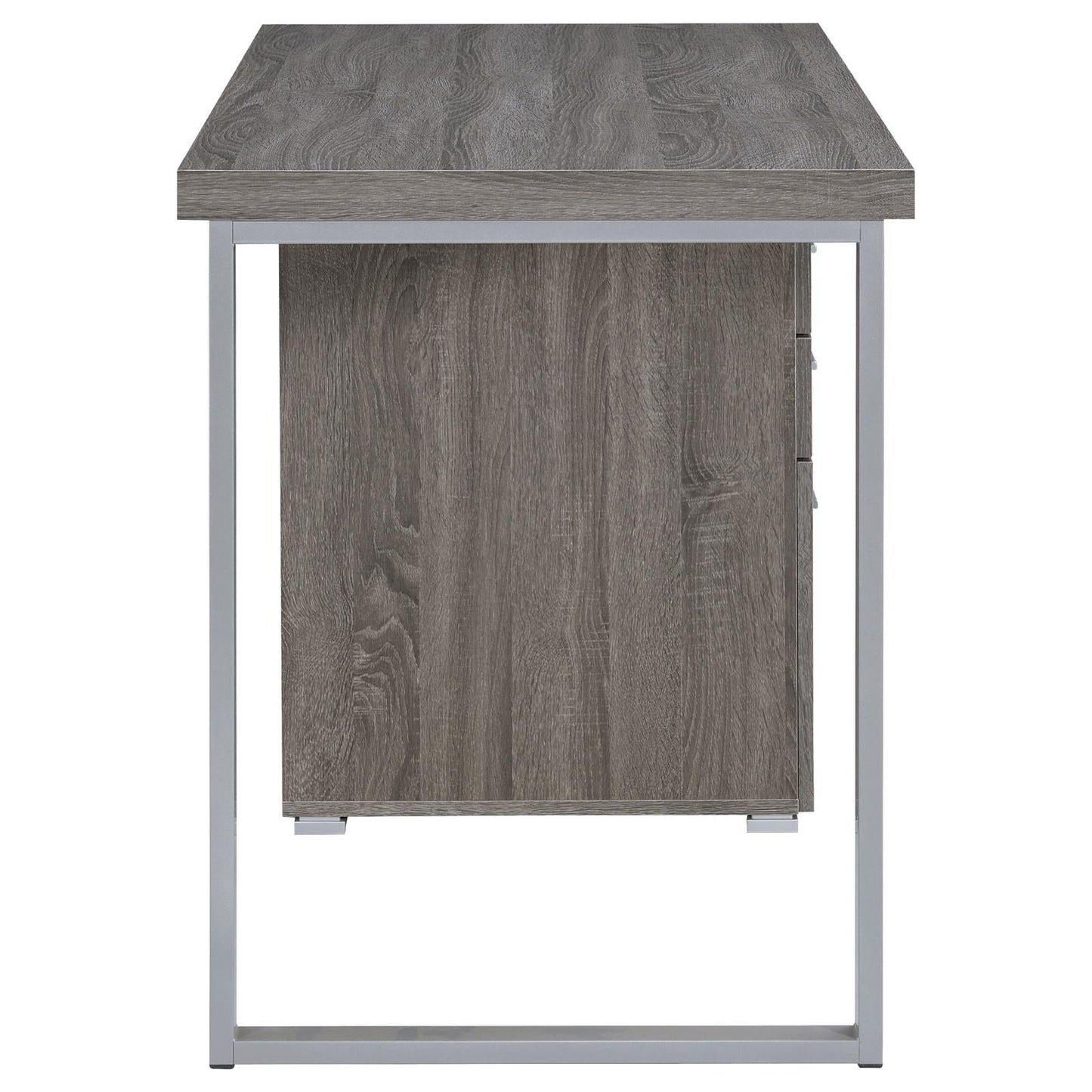 Brennan Weathered Gray 3-Drawer Office Desk - 800520 - Luna Furniture - Dallas Store