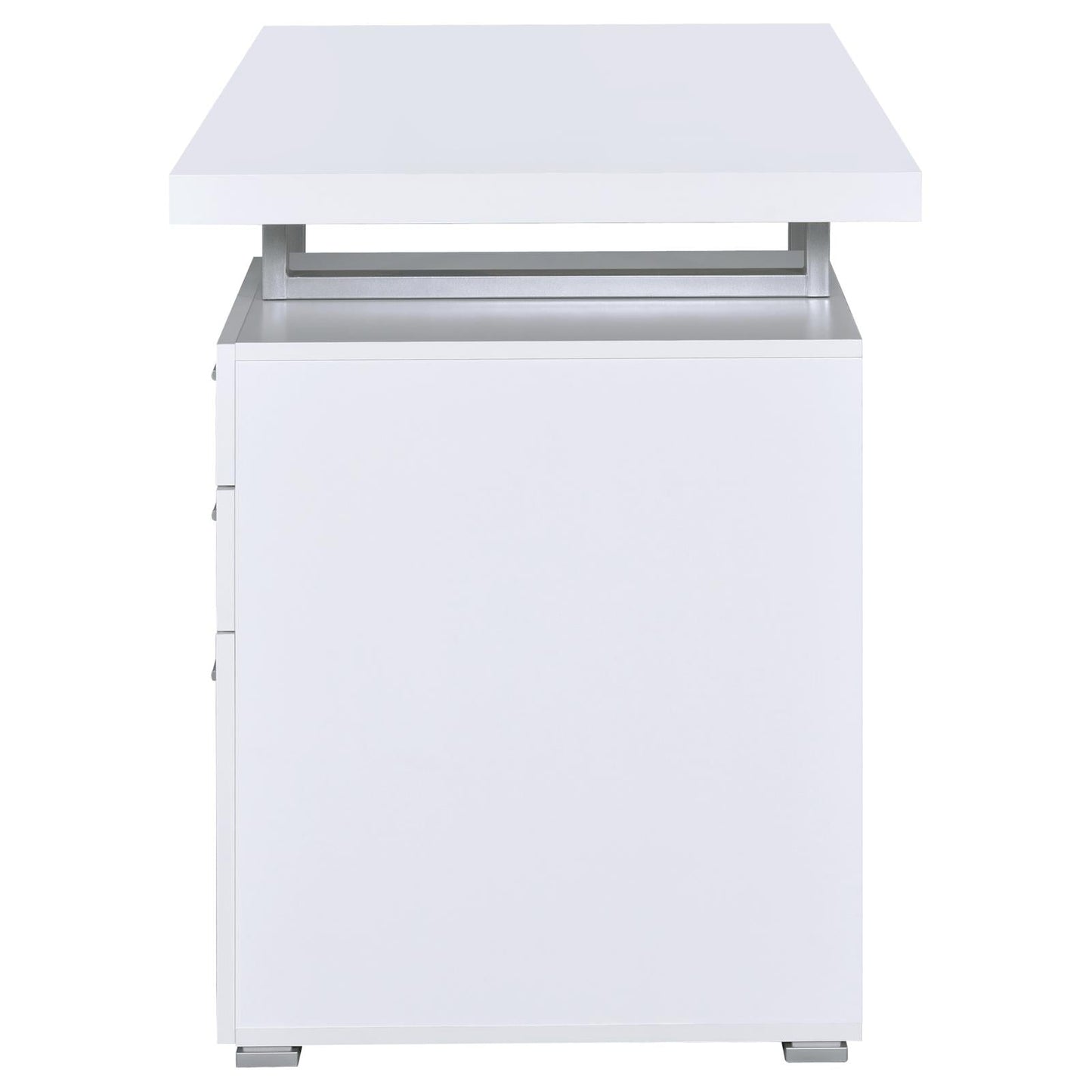 Brennan White 3-Drawer Office Desk - 800325 - Luna Furniture - Dallas Store