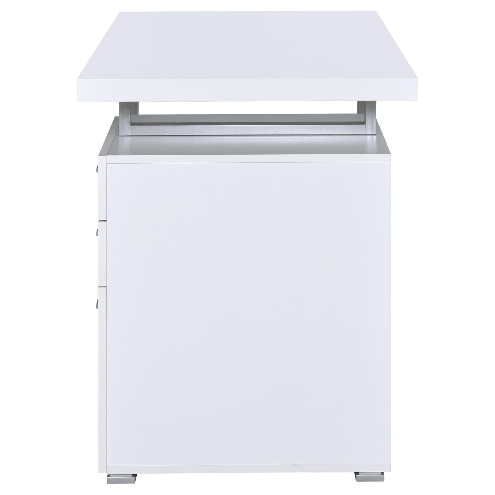 Brennan White 3-Drawer Office Desk - 800325 - Luna Furniture - Dallas Store