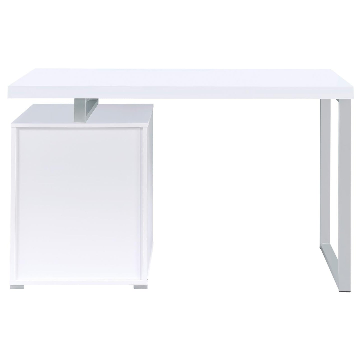 Brennan White 3-Drawer Office Desk - 800325 - Luna Furniture - Dallas Store