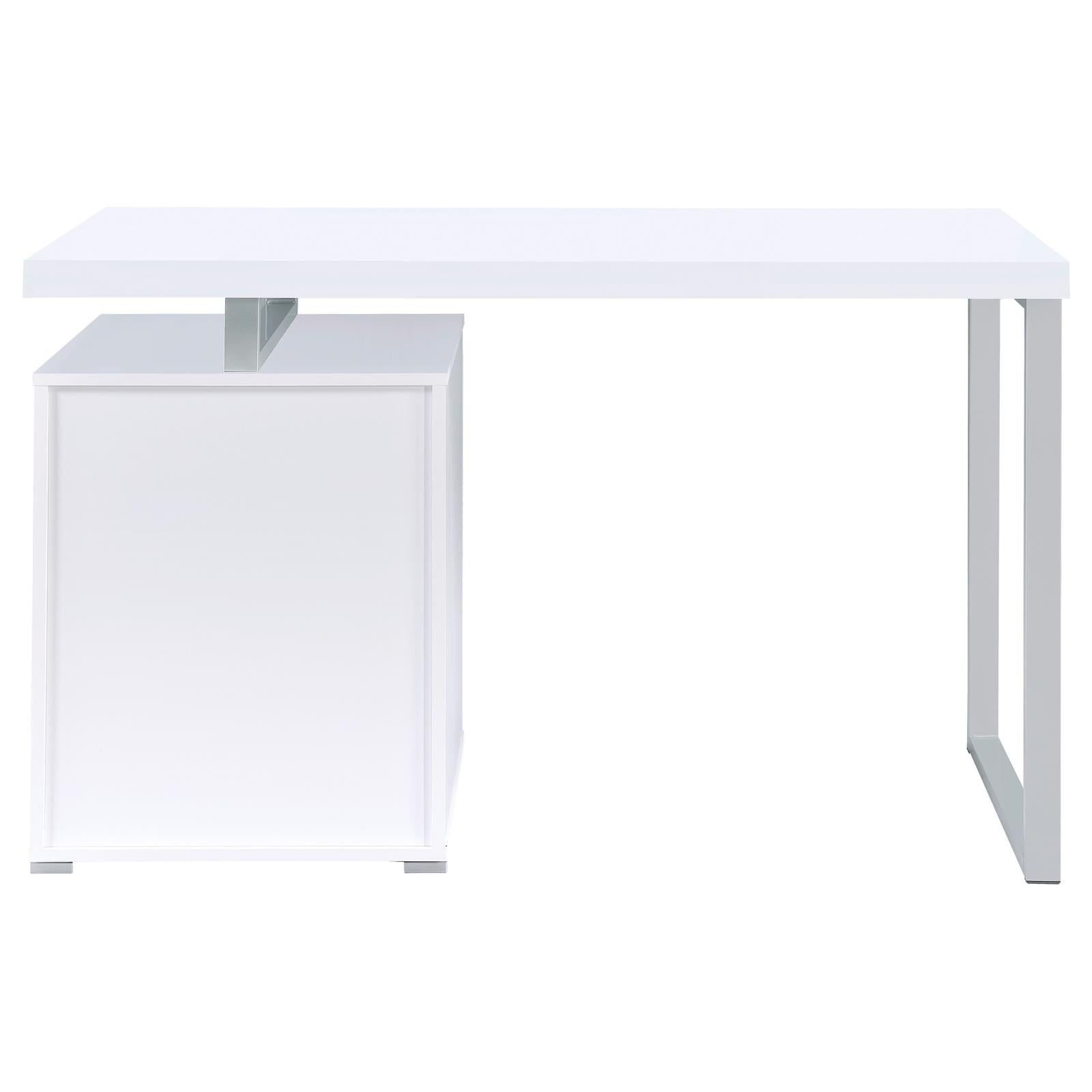 Brennan White 3-Drawer Office Desk - 800325 - Luna Furniture - Dallas Store