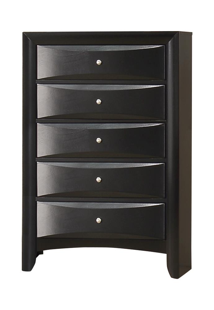 Briana Black Rectangular 5-Drawer Chest - 200705 - Luna Furniture - Dallas Store