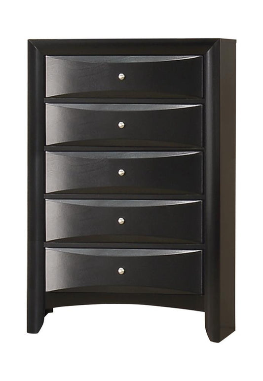 Briana Black Rectangular 5-Drawer Chest - 200705 - Luna Furniture - Dallas Store