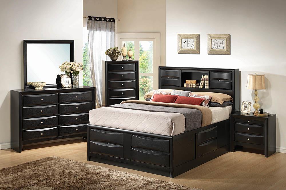 Briana California King Platform Storage Bed Black - 202701KW - Luna Furniture - Dallas Store