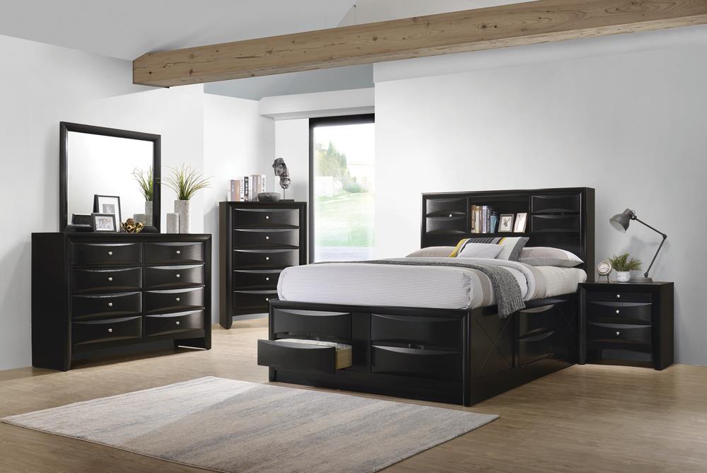 Briana California King Platform Storage Bed Black - 202701KW - Luna Furniture - Dallas Store