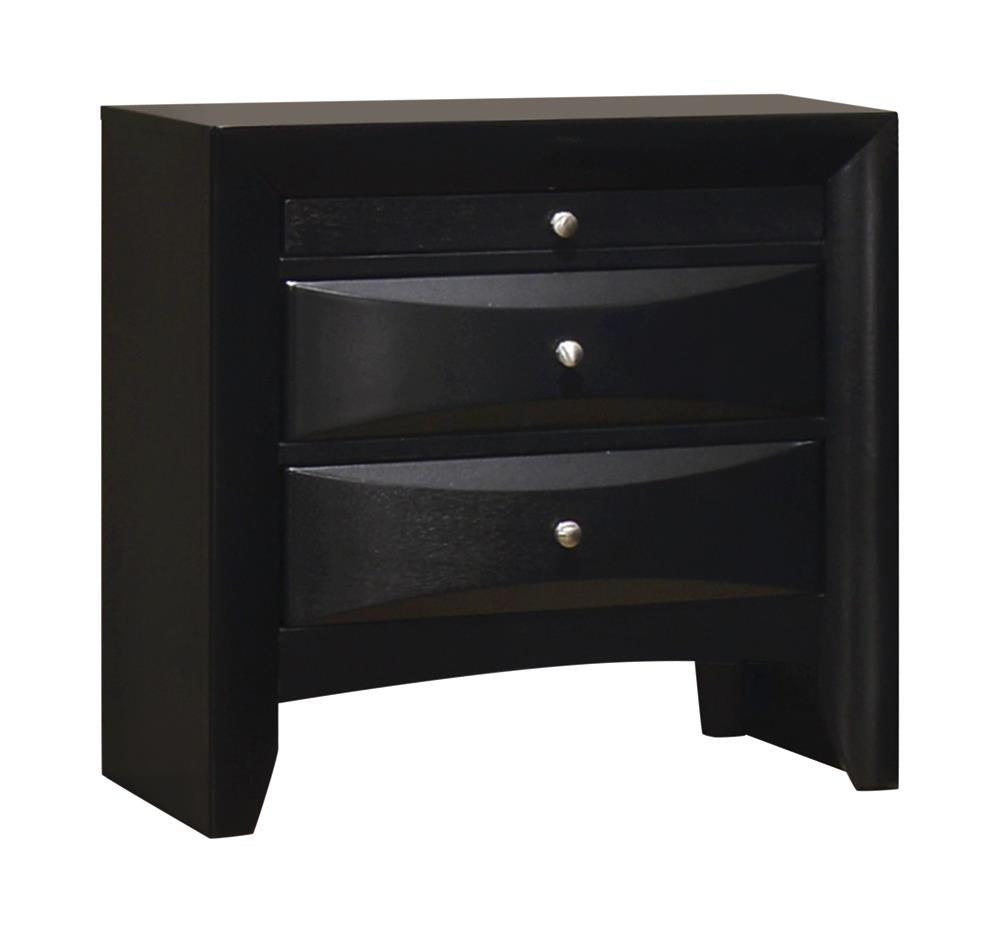 Briana Rectangular 2-Drawer Nightstand Black - 200702 - Luna Furniture - Dallas Store
