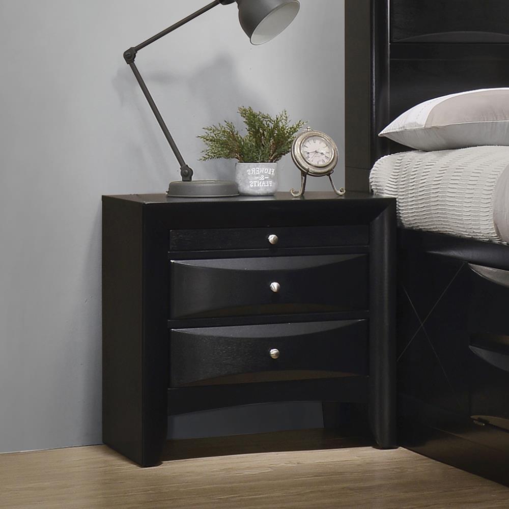 Briana Rectangular 2-Drawer Nightstand Black - 200702 - Luna Furniture - Dallas Store