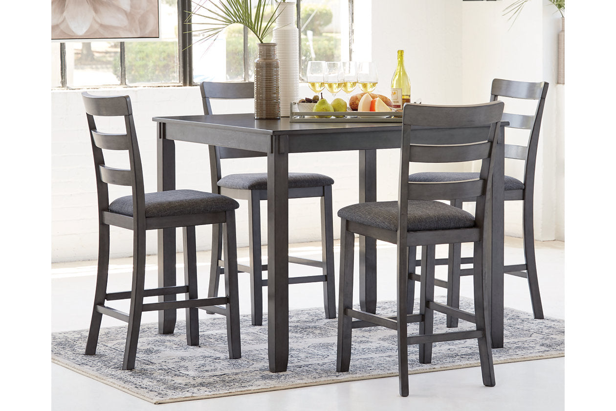 Bridson Gray 5-Piece Counter Height Set - D383-223 - Luna Furniture - Dallas Store