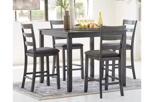 Bridson Gray 5-Piece Counter Height Set - D383-223 - Luna Furniture - Dallas Store