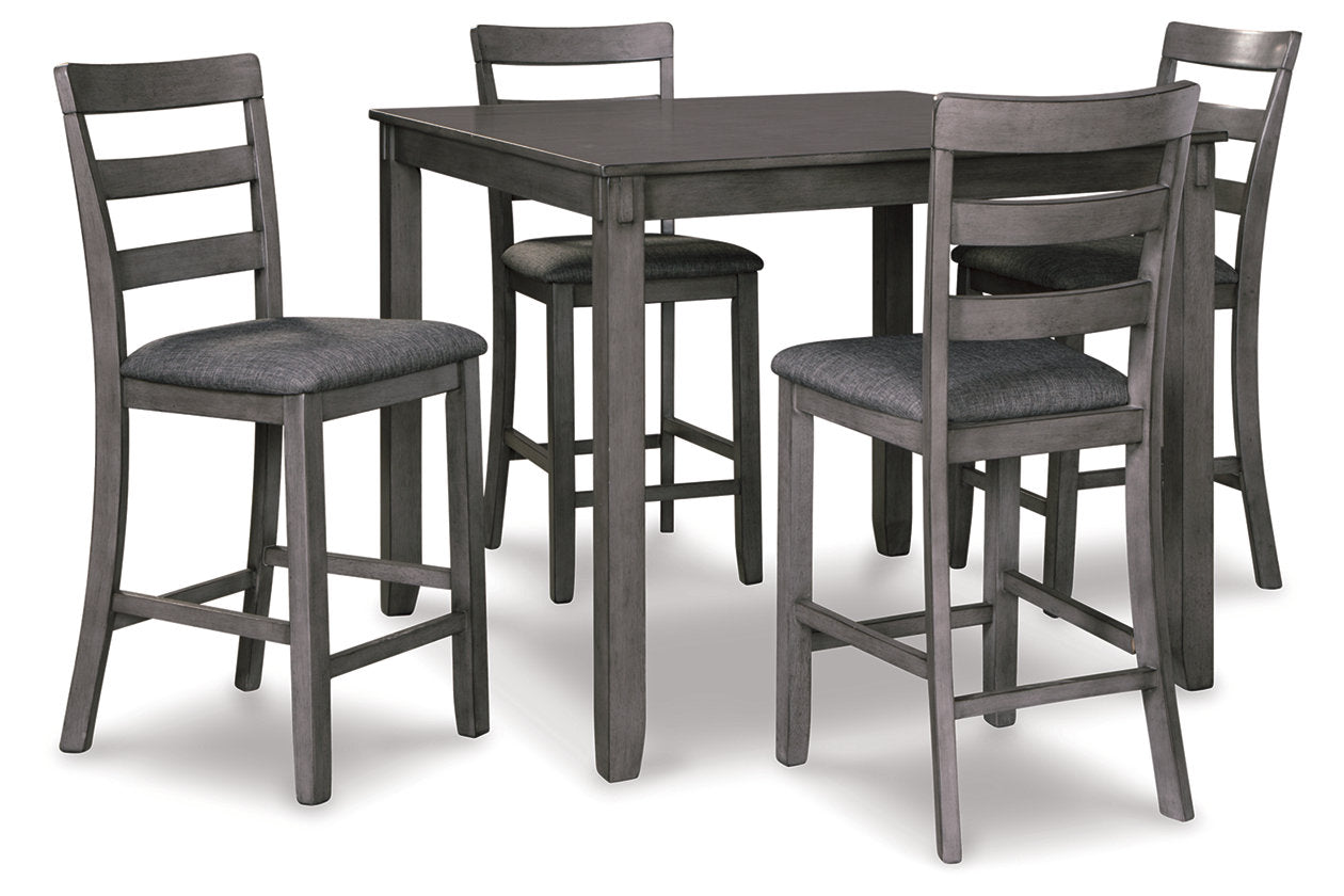 Bridson Gray 5-Piece Counter Height Set - D383-223 - Luna Furniture - Dallas Store