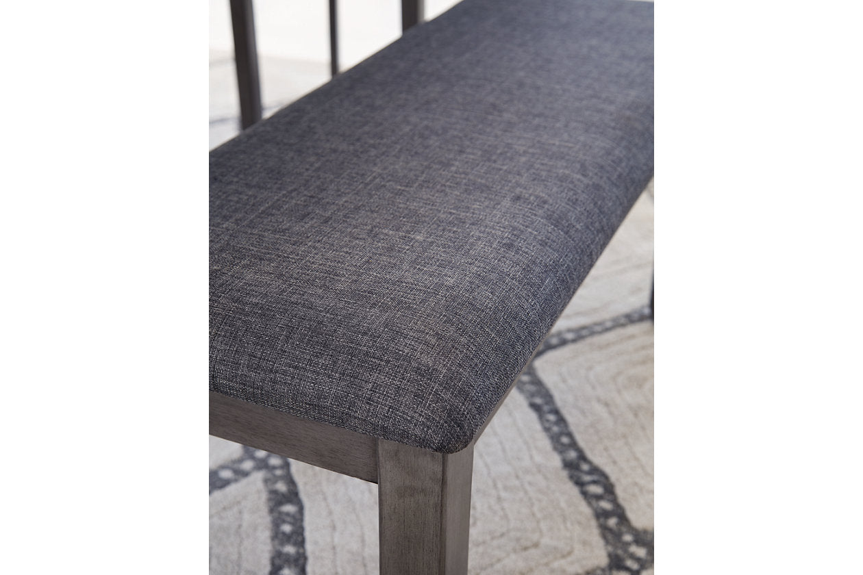 Bridson Gray Dining Table and Chairs with Bench, Set of 6 - D383-325 - Luna Furniture - Dallas Store
