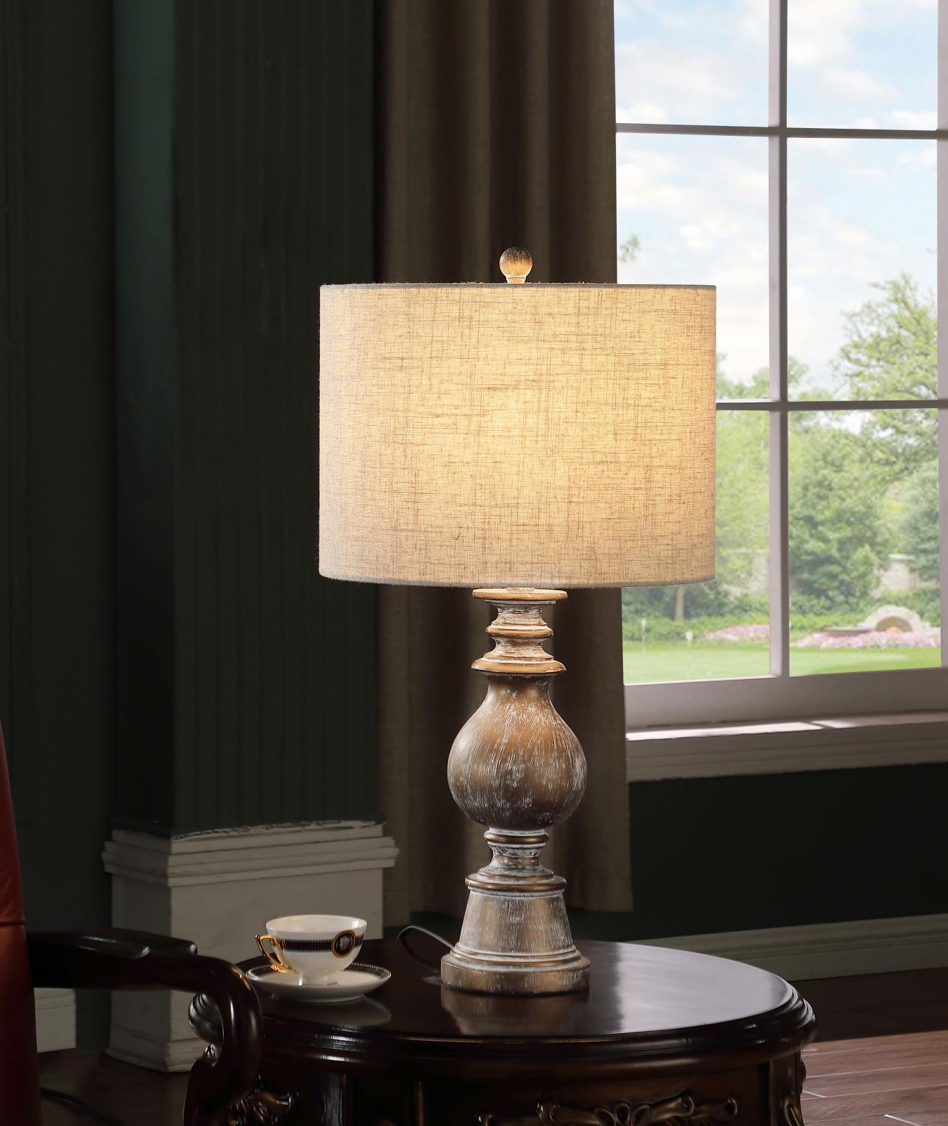 Brie Drum Shade Table Lamp Oatmeal/Antique Gold - 920169 - Luna Furniture - Dallas Store