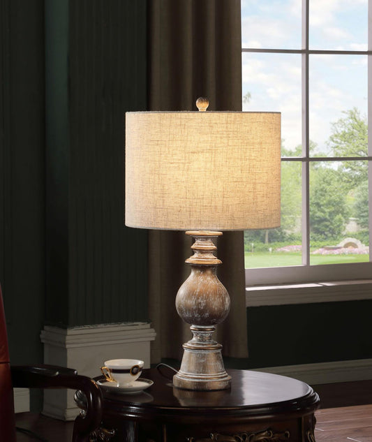Brie Drum Shade Table Lamp Oatmeal/Antique Gold - 920169 - Luna Furniture - Dallas Store