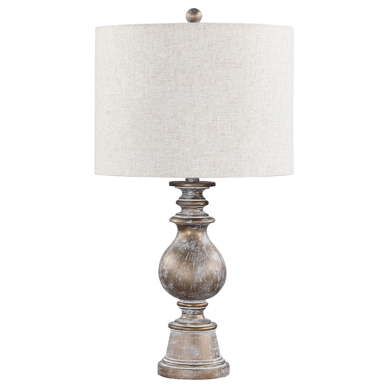 Brie Drum Shade Table Lamp Oatmeal/Antique Gold - 920169 - Luna Furniture - Dallas Store
